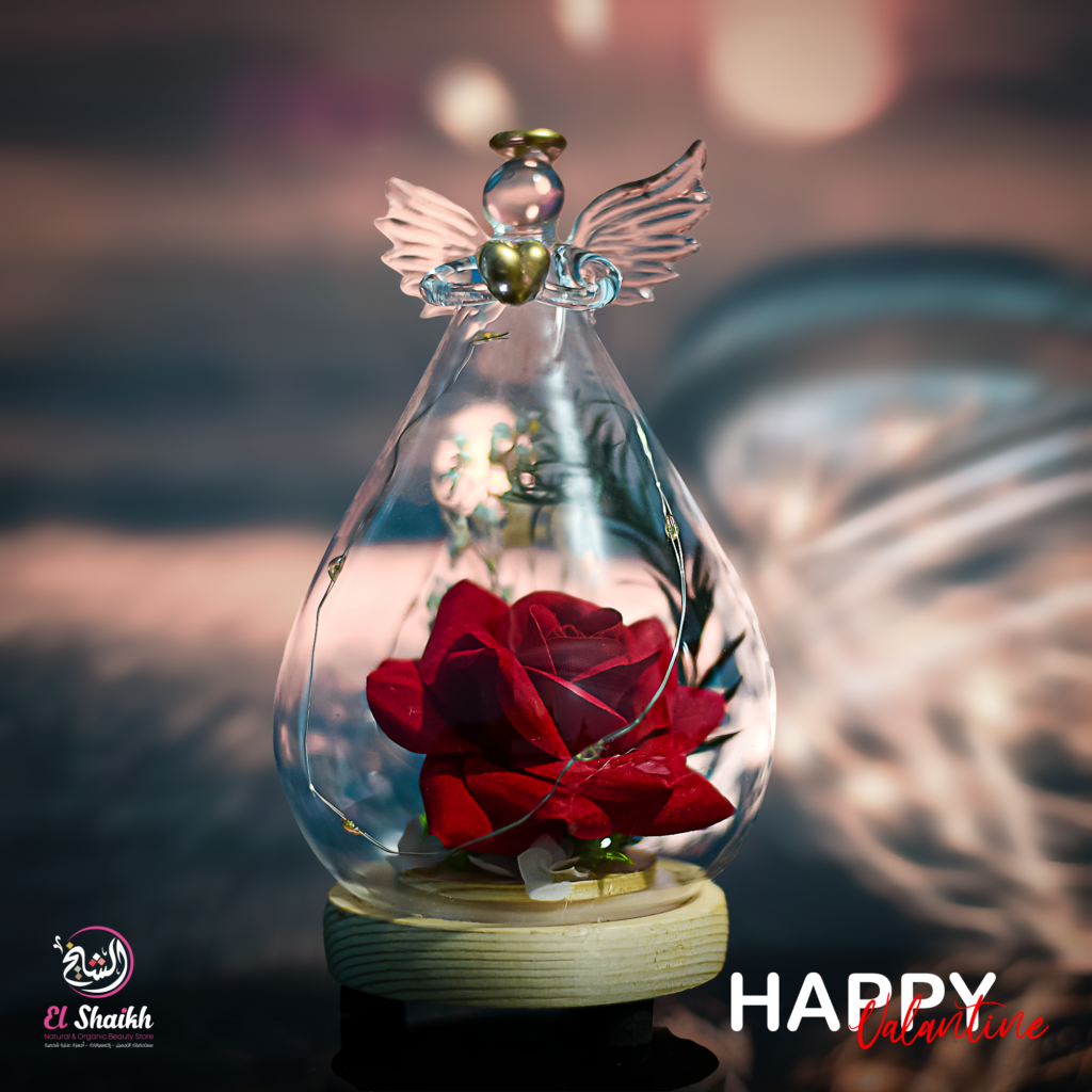 بلورة زجاجية مضيئة - وردة الملائكة