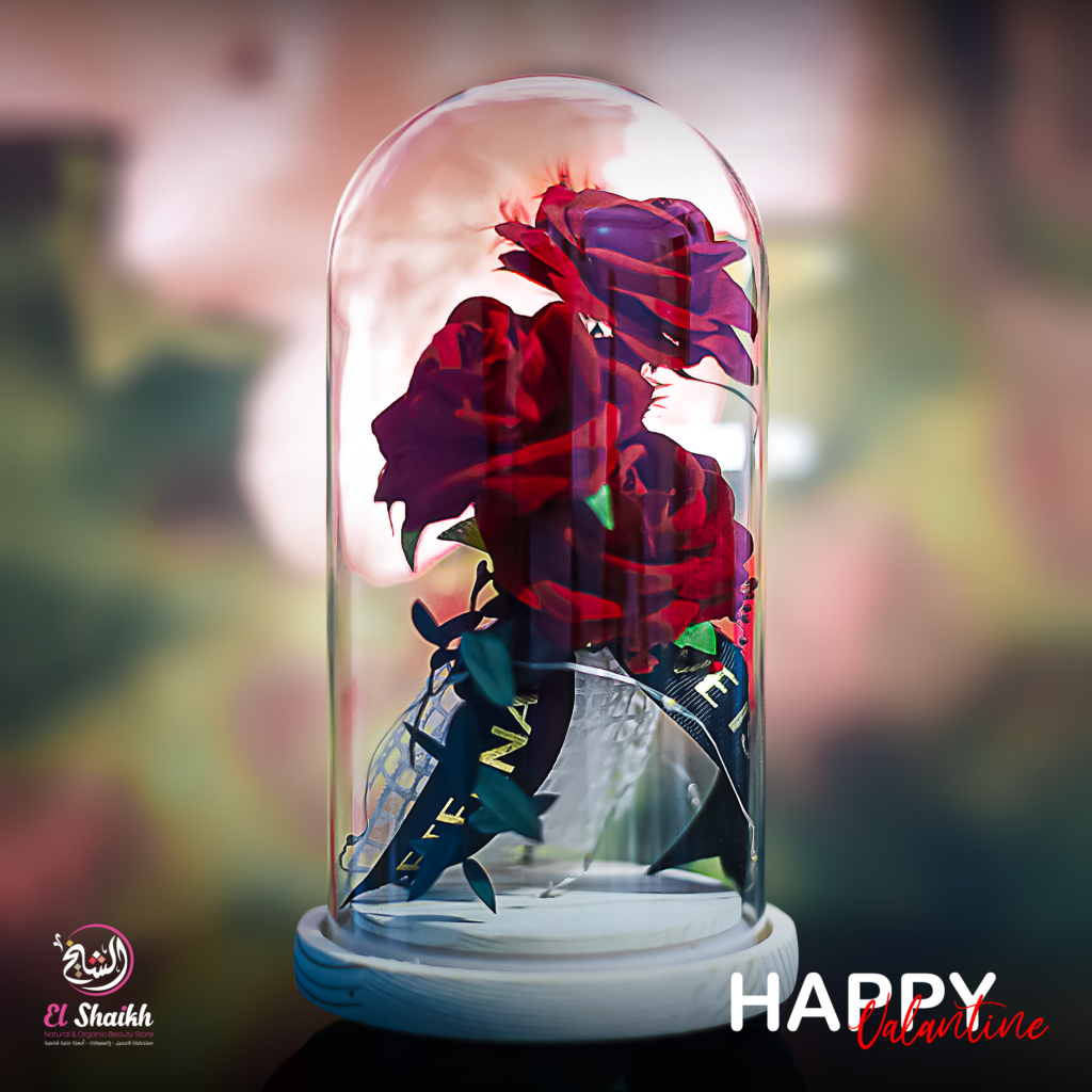 بلورة زجاجية مضيئة - ورد