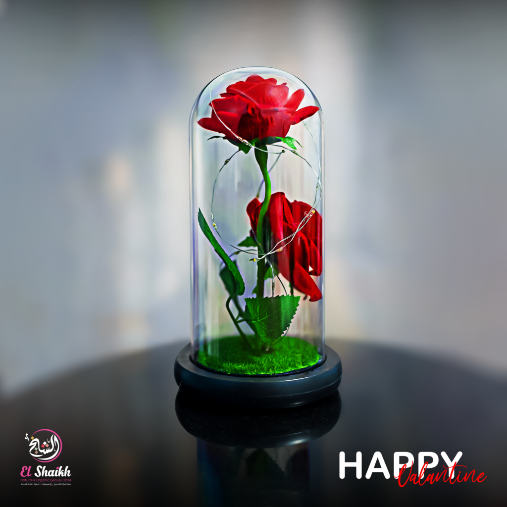 بلورة زجاجية مضيئة - وردة
