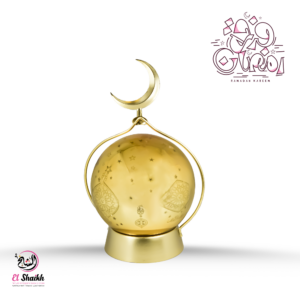 فانوس رمضان معدن ببلوره زجاجيه مزخرفه