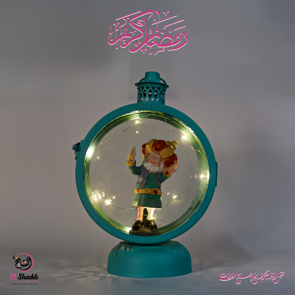 فانوس رمضانى شكل فنانيس مضيئ تركواز