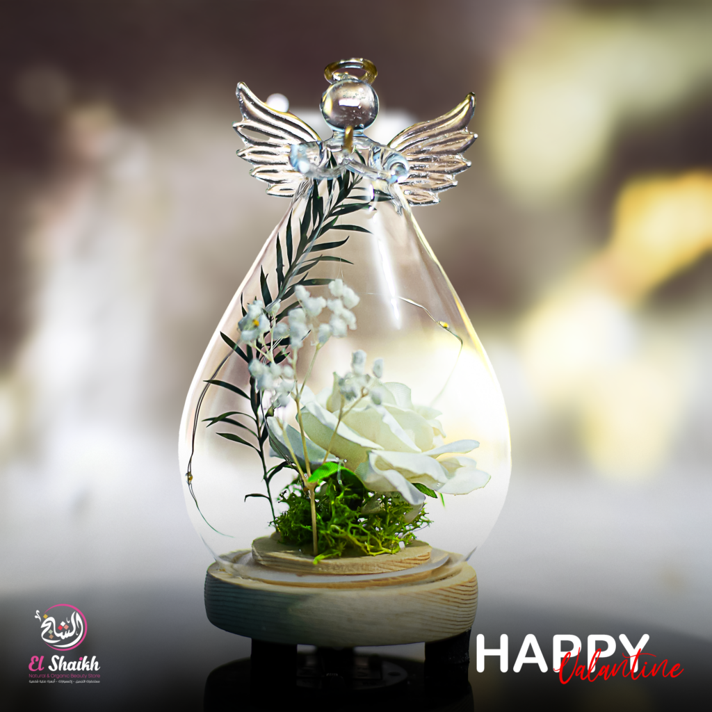 بلورة زجاجية مضيئة - وردة الملائكة