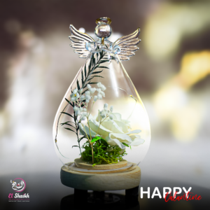 بلورة زجاجية مضيئة - وردة الملائكة