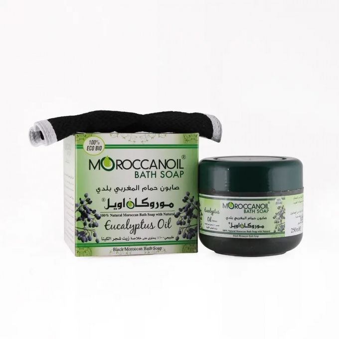 موروكان صابون مغربى 250 جم + ليفة بزيت شجرة الكينا
