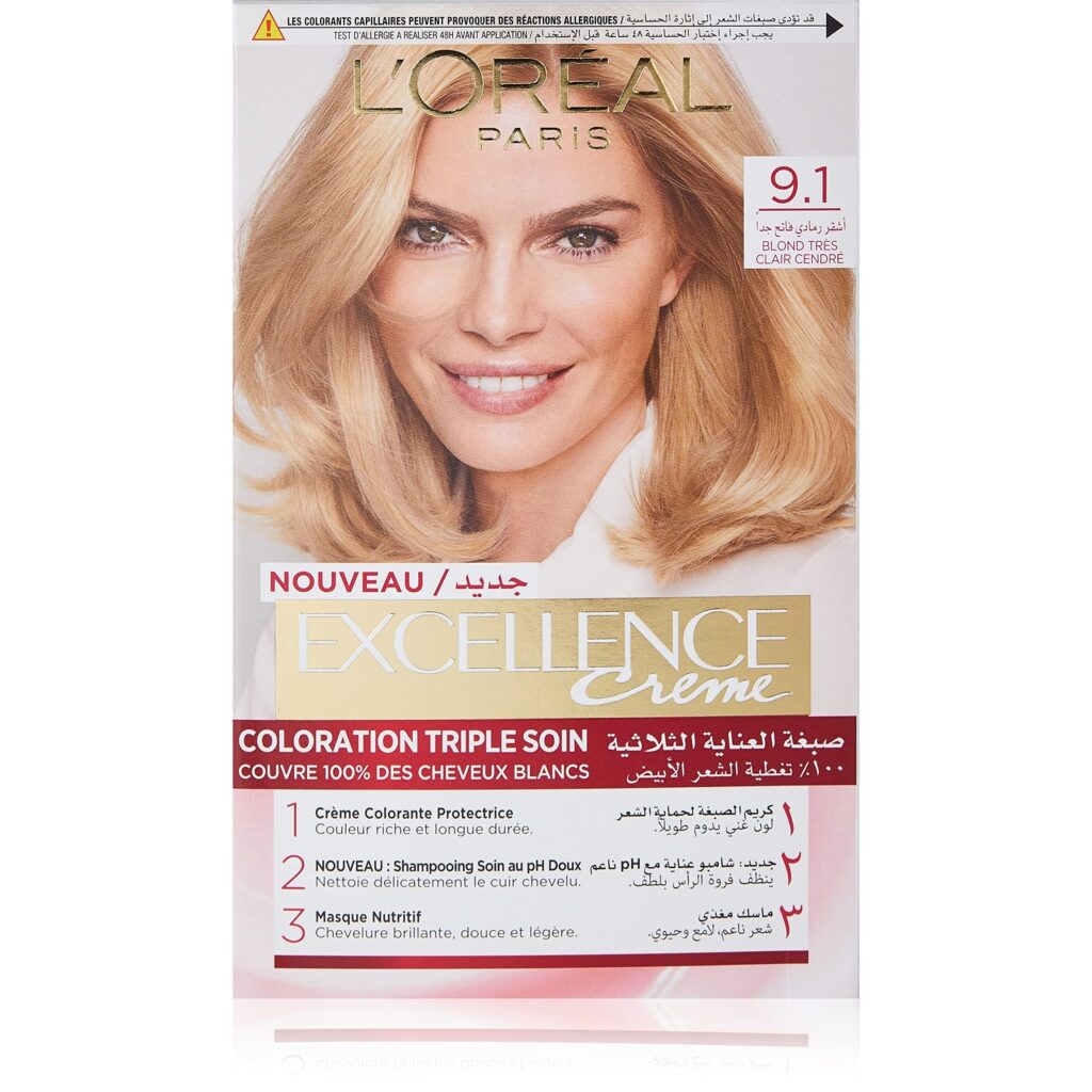 لوريال صبغة اكسلانس 9.1 اشقر رمادى فاتح جدا