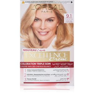 لوريال صبغة اكسلانس 9.1 اشقر رمادى فاتح جدا