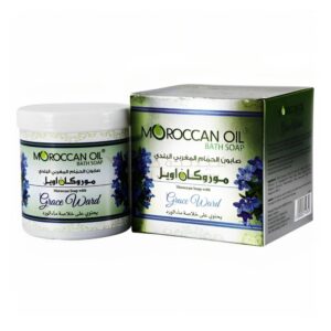 موروكان صابون مغربى بماء الورد250 مل + ليفه مغربى اصلية